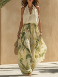 Maria | Conjunto fluido estampado de lirios elegante