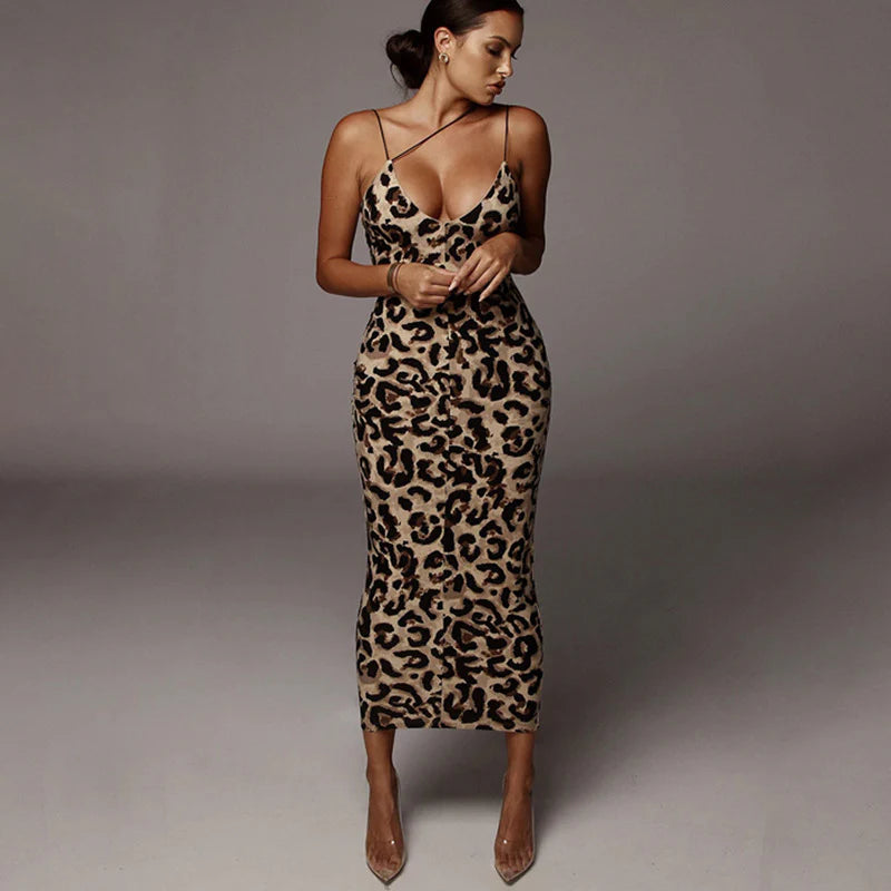 Vestido Midi Leopardo Sensual&Elegante&amp; 🐆✨
