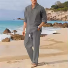 👔🌴 Conjunto Casual de Lino para Hombre | Elegancia Relajada y Máxima Comodidad