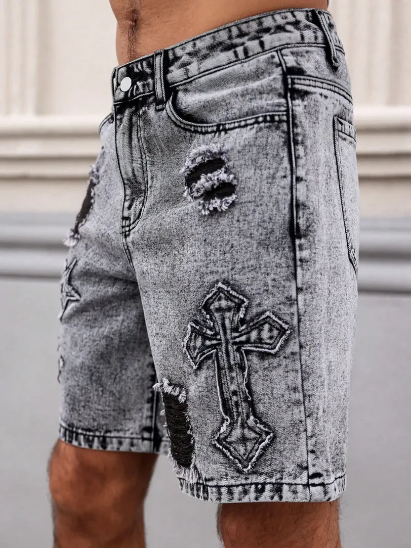 Short Denim Rebel Cross – Estilo que Impone Presencia