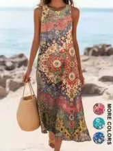 🌸👗 Vestido Casual Estampado de Verano para Mujer 🌞🌊
