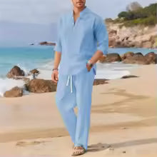 👔🌴 Conjunto Casual de Lino para Hombre | Elegancia Relajada y Máxima Comodidad