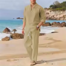 👔🌴 Conjunto Casual de Lino para Hombre | Elegancia Relajada y Máxima Comodidad