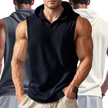 🔥 SUDADERA SIN MANGAS CON CAPUCHA PARA HOMBRE 🔥
