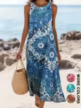 🌸👗 Vestido Casual Estampado de Verano para Mujer 🌞🌊
